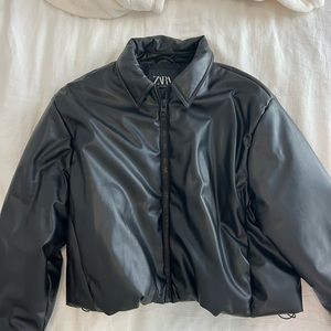 Zara Oversized Leather Bomber